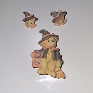 Vintage Halloween Bear Earrings And Brooch Set Kawaii Cottagecore Teacher